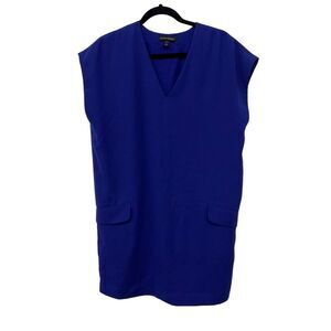 Banana republic blue short sleeve‎ v-neck womens dress solid Size: S